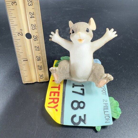 Charming Tails Fitz And Floyd Figurine Resin Whimsical Jackpot Mouse Figure - Picture 5 of 10